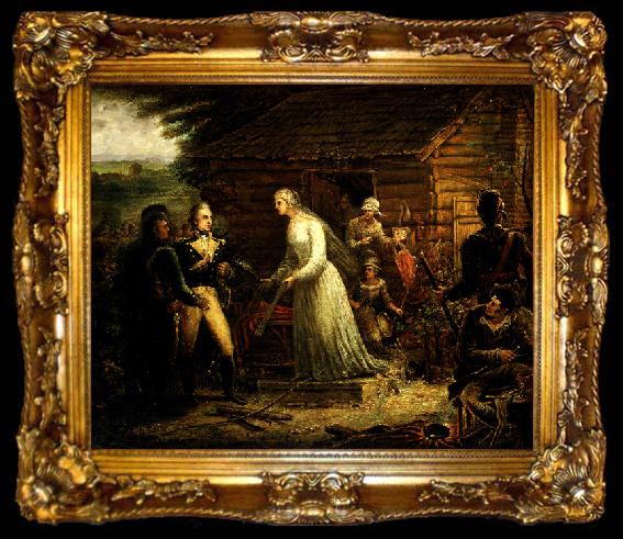 framed  John Blake White Mrs. Motte Directing Generals Marion and Lee to Burn Her Mansion by John Blake White, ta009-2